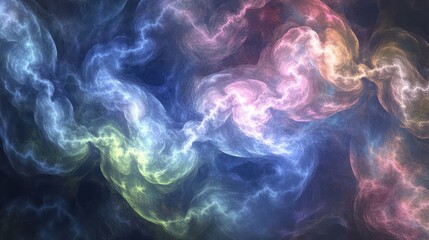 Obraz premium Abstract cosmic swirl of colors representing energy and motion in a digital art style.