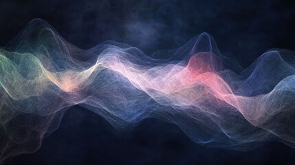 Fototapeta premium Abstract wave patterns in soft colors against a dark background, suggesting fluidity and motion.