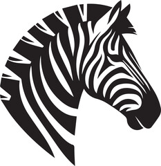Obraz premium Zebra head silhouette black vector 