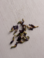 butterfly pea tea petal violet herbal antioxidant blue purple drink relax beverage photo business
