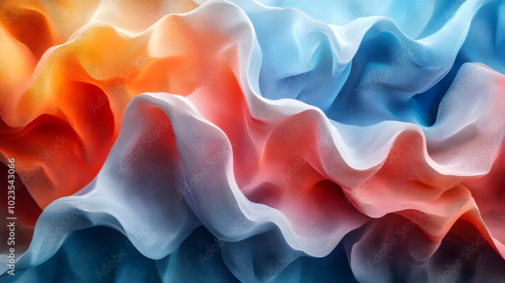 Poster abstract background with wavy lines and gradient colors