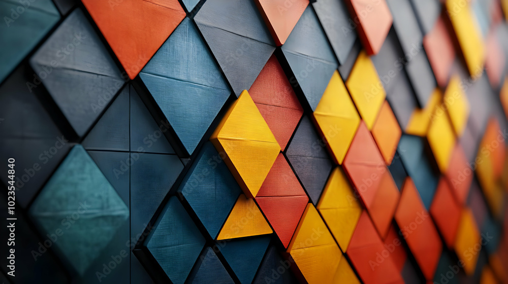 Poster abstract background with colorful geometric shapes - diamond pattern