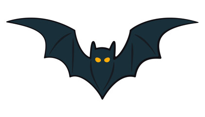 Spooky Halloween bat with yellow eyes