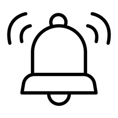 Alarm Bell Vector Line Icon Design