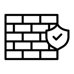 Firewall Vector Line Icon Design