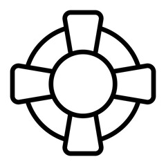 Lifebuoy Vector Line Icon Design