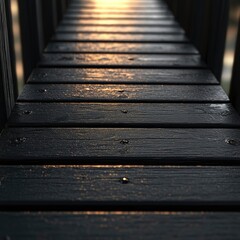 Wooden Path Leading to Sunlight