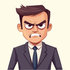 A persons character is angry Flat vector illustration