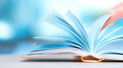 A close-up of an open book with blurred background, inviting reading and relaxation.