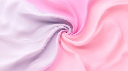 A swirl of soft fabric in pink and lavender hues, showcasing texture and color blend.
