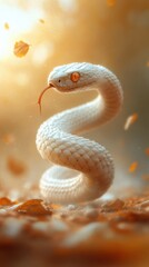 Fototapeta premium Ready to Strike - Intimidating Venomous Snake in Defensive Posture