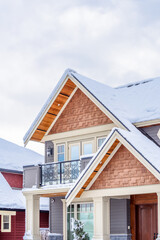 luxury house with big tree and nice landscape at winter in Vancouver, Canada