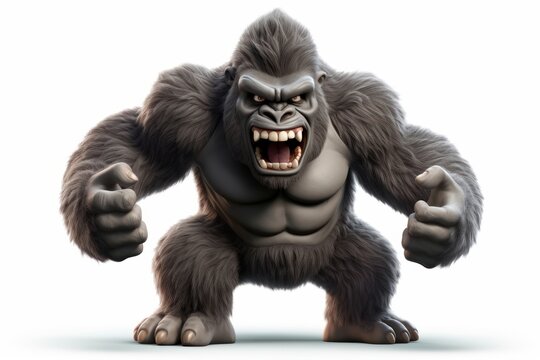 Angry gorilla cartoon mammal monkey.