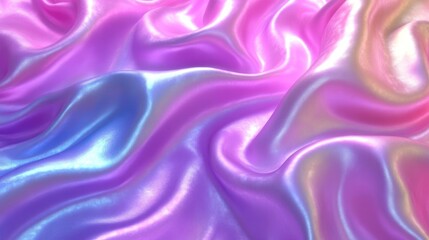 Obraz premium A smooth, colorful fabric texture featuring flowing waves of pink and blue hues.