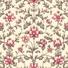 Obraz premium seamless pattern with flowers 