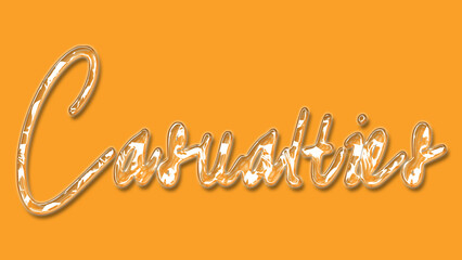 3D Thick Transparent Liquid text effect of word Casualties on Yellow Background.