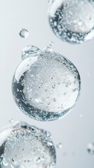 Close-up of a Large Water Droplet with Tiny Bubbles