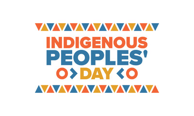 Indigenous Peoples' Day. Native American Day. American Indian culture. Heritage Month. Celebrate annual in United States. Tradition pattern. Poster, card, banner and background. Vector illustration