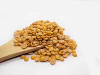 beans in a wooden bowl