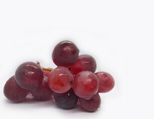 red grapes isolated on white
