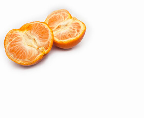peeled tangerine isolated on white background