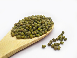 green peas on a white background