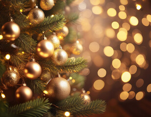 Christmas backdrop with festive decorations and twinkling fairy lights to brighten up the scene