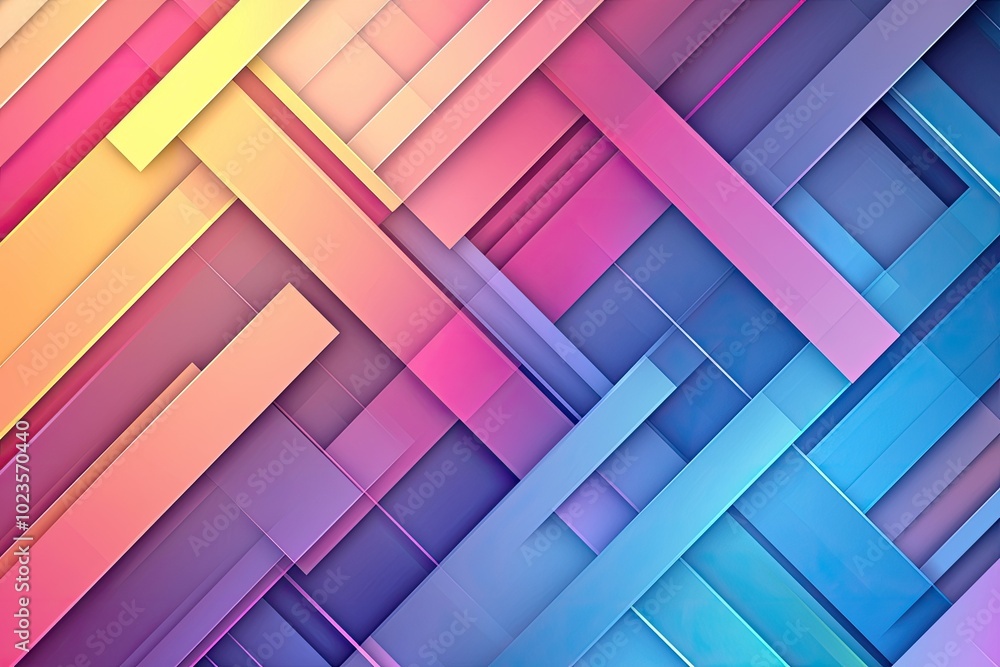 Wall mural colorful geometric abstract background with layered rectangles and gradients.
