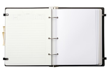 Binder diary page open.