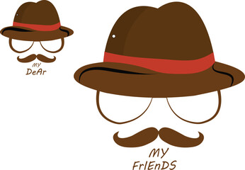 White Background Men Hat.... vector  