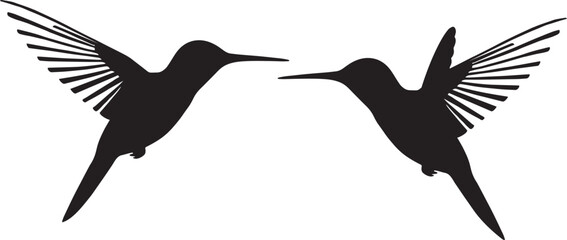 Elegant Hummingbird Bird’s Silhouette Illustration