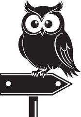Owl Silhouette vector Follow the Arrow Illustration.eps