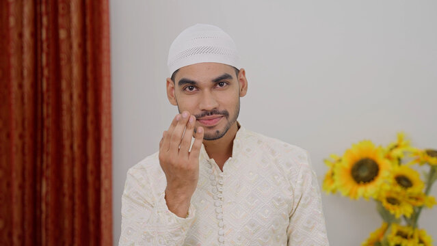 Muslim Man Greting Adab