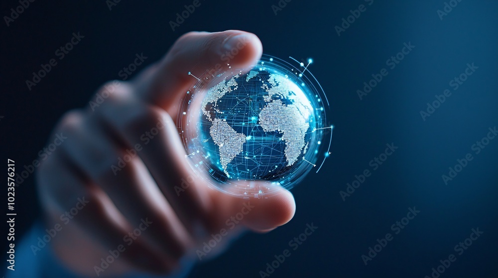 Aufkleber futuristic space exploration engineer utilizing augmented reality - innovative 3d planet maps and te