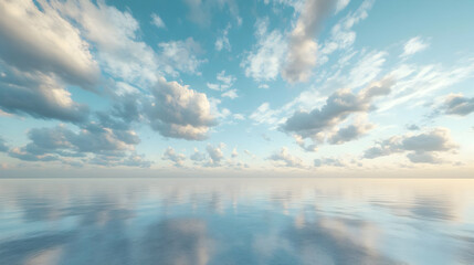 Obraz premium Sky Cloudscape Reflection in Water Abstract Background