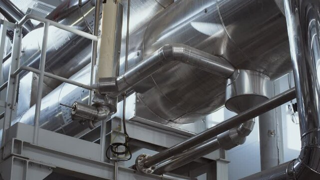 Galvanized pipe. Technological infrastructure of an industrial enterprise.