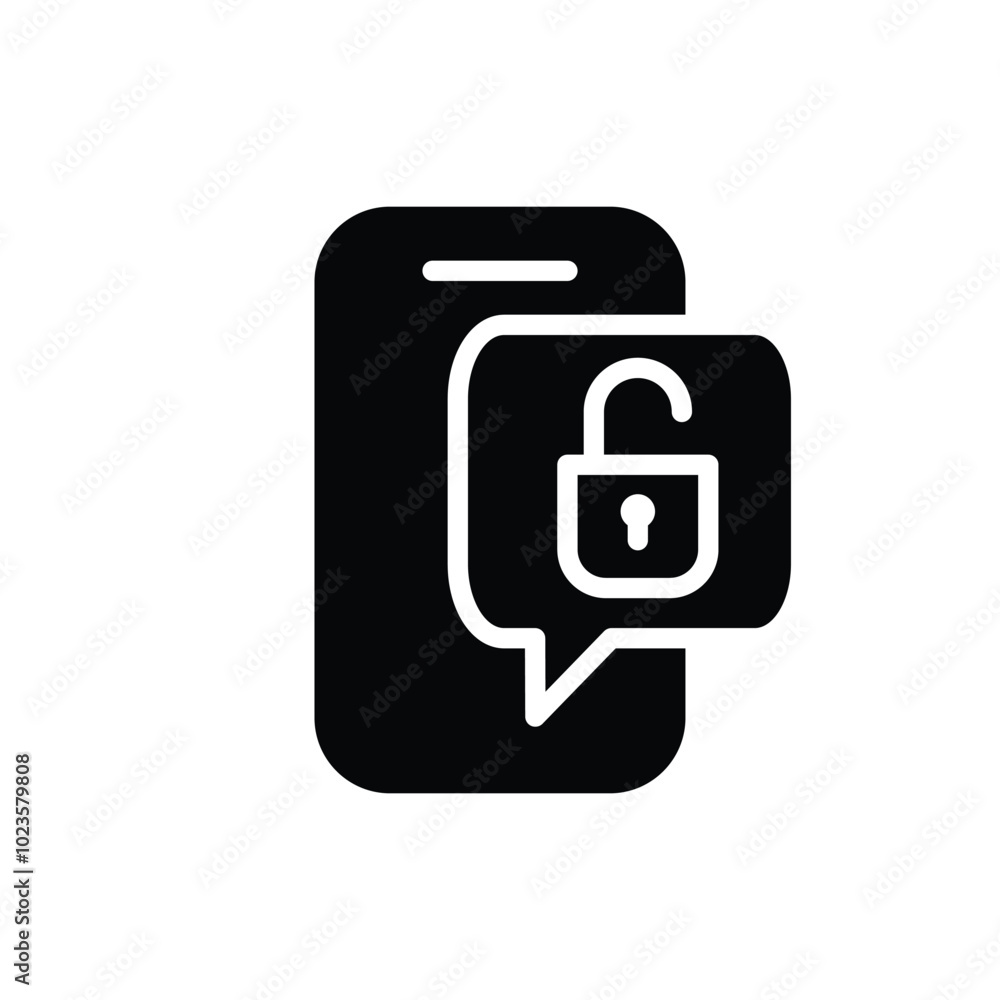 Poster phone security solid icon vector design good for web or mobile app