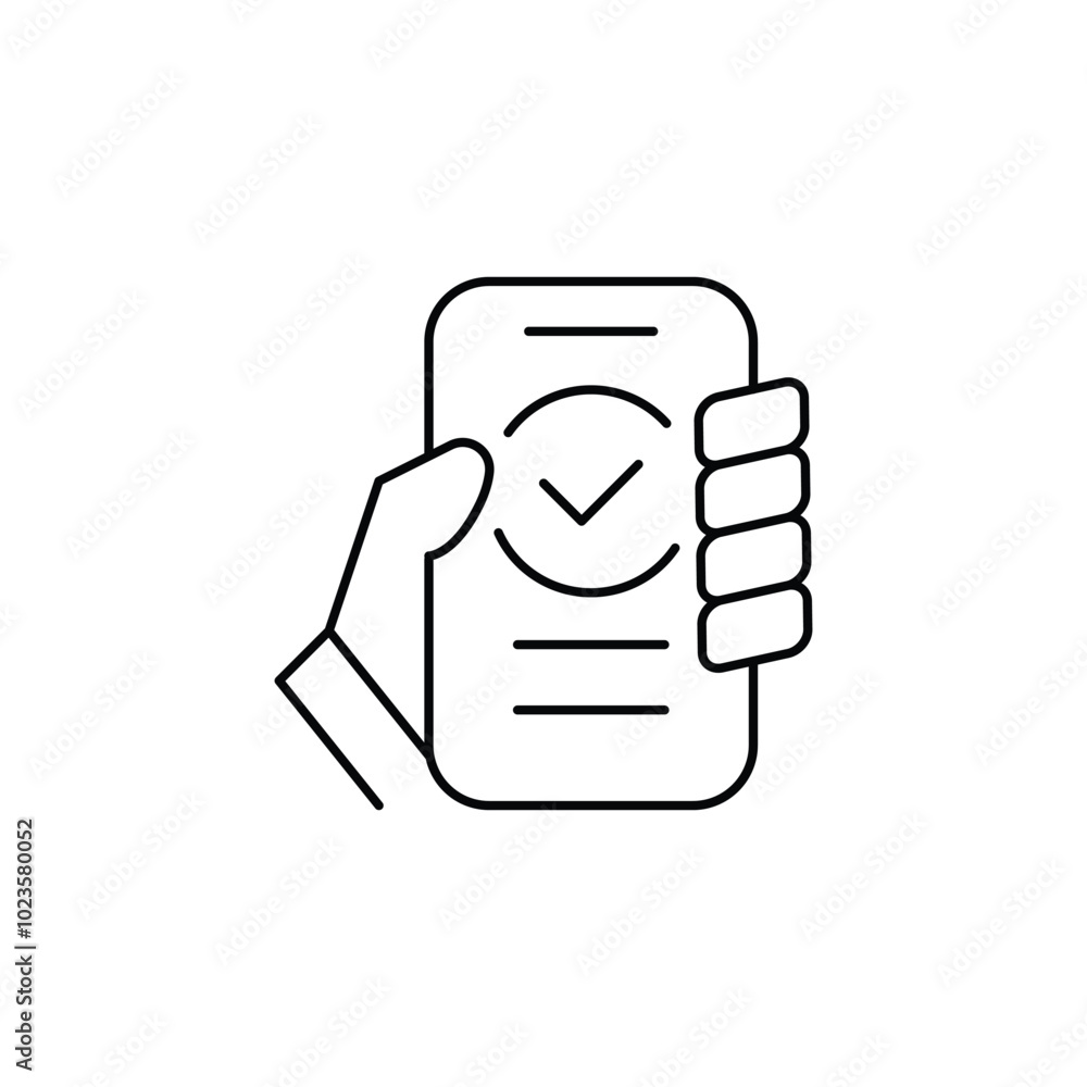 Poster phone security thin outline icon vector design good for web or mobile app