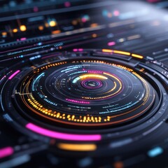 Luminous Celestial Orb   Futuristic Digital Abstract Cosmic Landscape