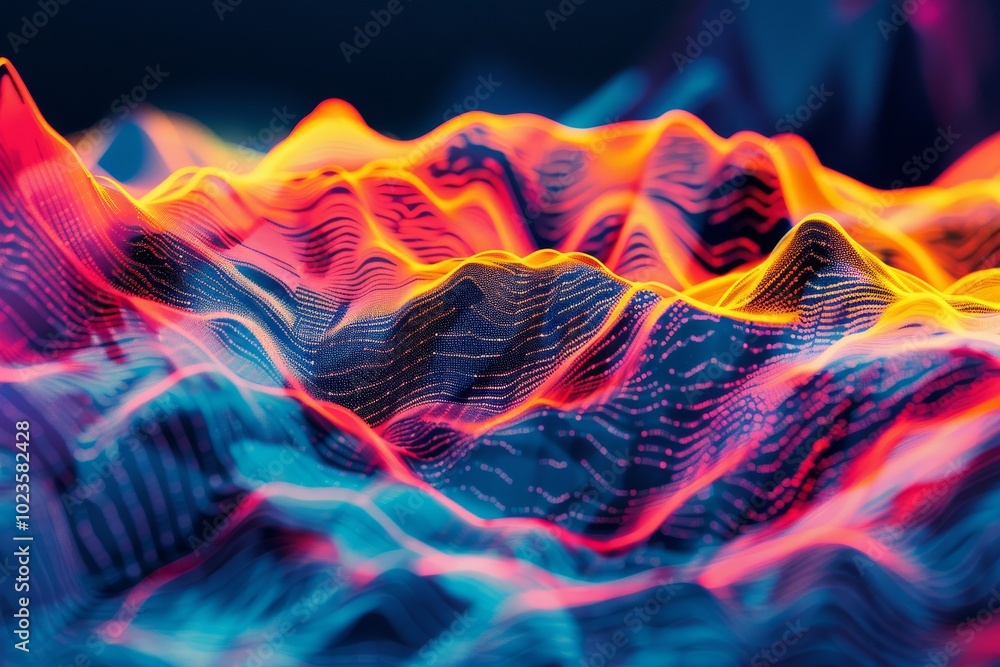 Poster data visualization with colorful abstract themes.