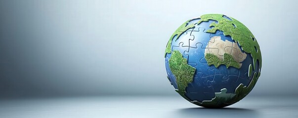 Puzzle globe representing global unity