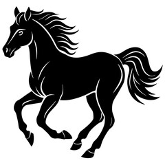 horse silhouette isolated on white