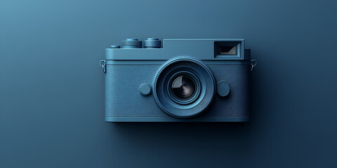 Flat lay film camera, camera old