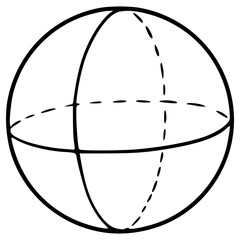 sphere geometric math shape hand drawn doodle outline icon