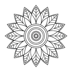 Mandela line art vector illustration with white background.