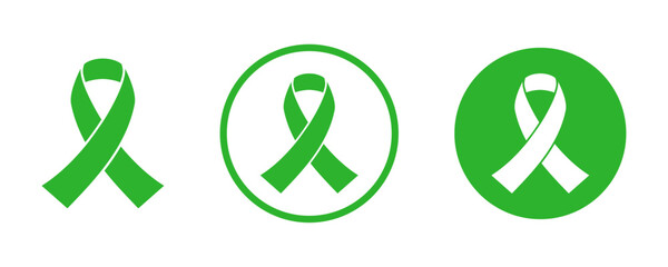 Mental health awareness ribbon icon set