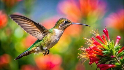 Fototapeta premium hummingbird feeding on a flower