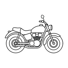 Fototapeta premium Classic motorcycle vector illustration with white background.