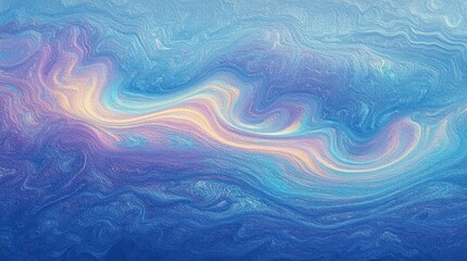 Obraz premium Abstract swirling patterns in blue and pastel hues, evoking a sense of calm and creativity.