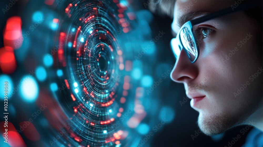 Poster a scientist working with data related to the higgs boson, emphasizing the role of scientists in the 